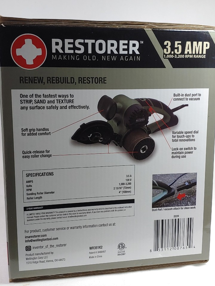 Restorer corded belt sander restoration tool grip variable speed ...