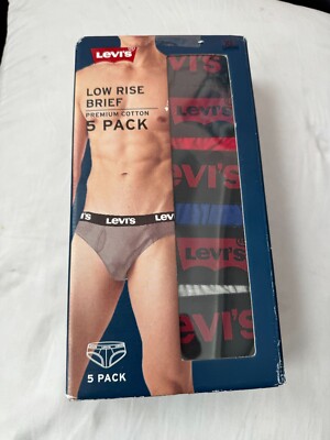 Levi's Men's 5 Pack Low Rise Briefs  Premium Cotton 5MU070LW NEW with TAGS