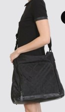 Burberry Diaper Baby Bag Check Print Black Leather Trim