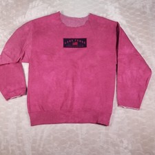 VTG 90s Lake Tahoe Patched Sweatshirt CHOPPED Sz Large Acid Wash Pattern