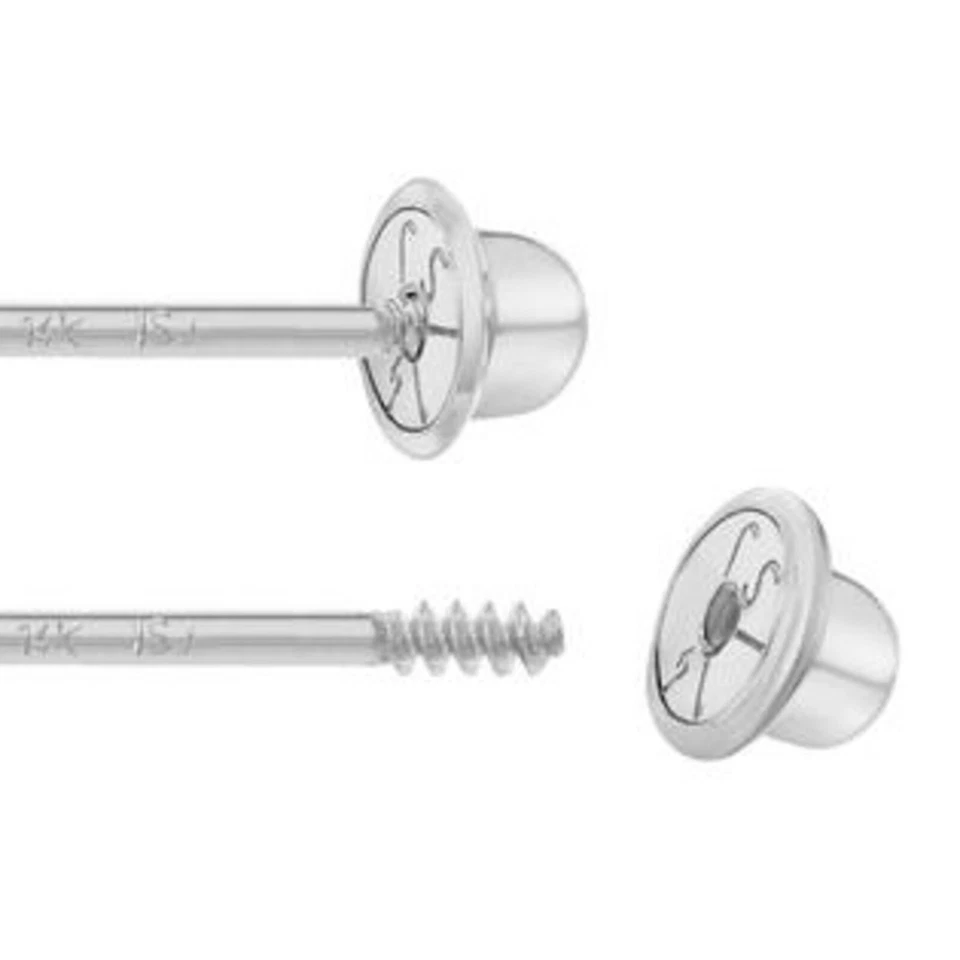 2 ct. Sparkling Lab Created Diamon Stud Screw Back Earrings - 14k White Gold - Image 2 of 3