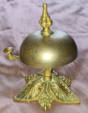 Timbre / sonnette comptoir d' hôtel Napoléon III / fin XIXème bronze doré & fer