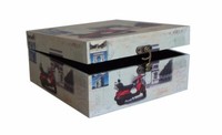 500 Massivholz Box Leinenoptik Schatzkiste Holzkiste Holzbox Truhe 26 X 26 X12 C