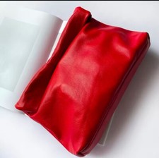 Genuine Leather Fold Over Clutch Bag