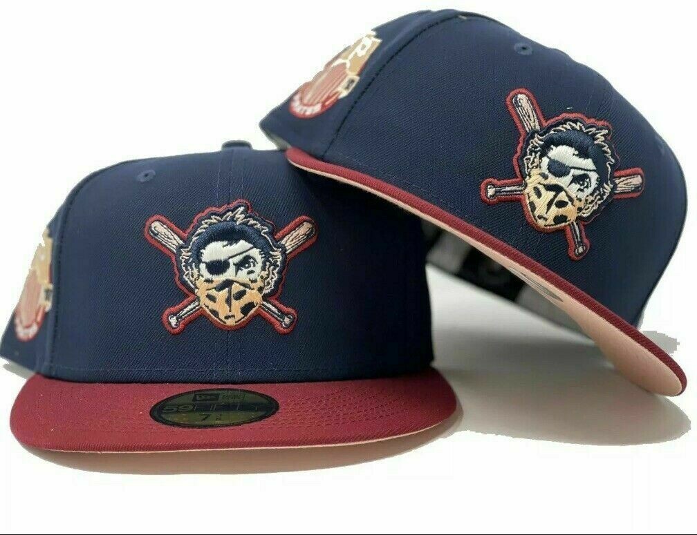 PITTSBURGH PIRATES BLOOD MOON COLLECTION PEACH BRIM NEW ERA FITTED 7 1/2