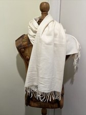 Jil Sander Cream Cashmere Wool Scarf New Without Tags