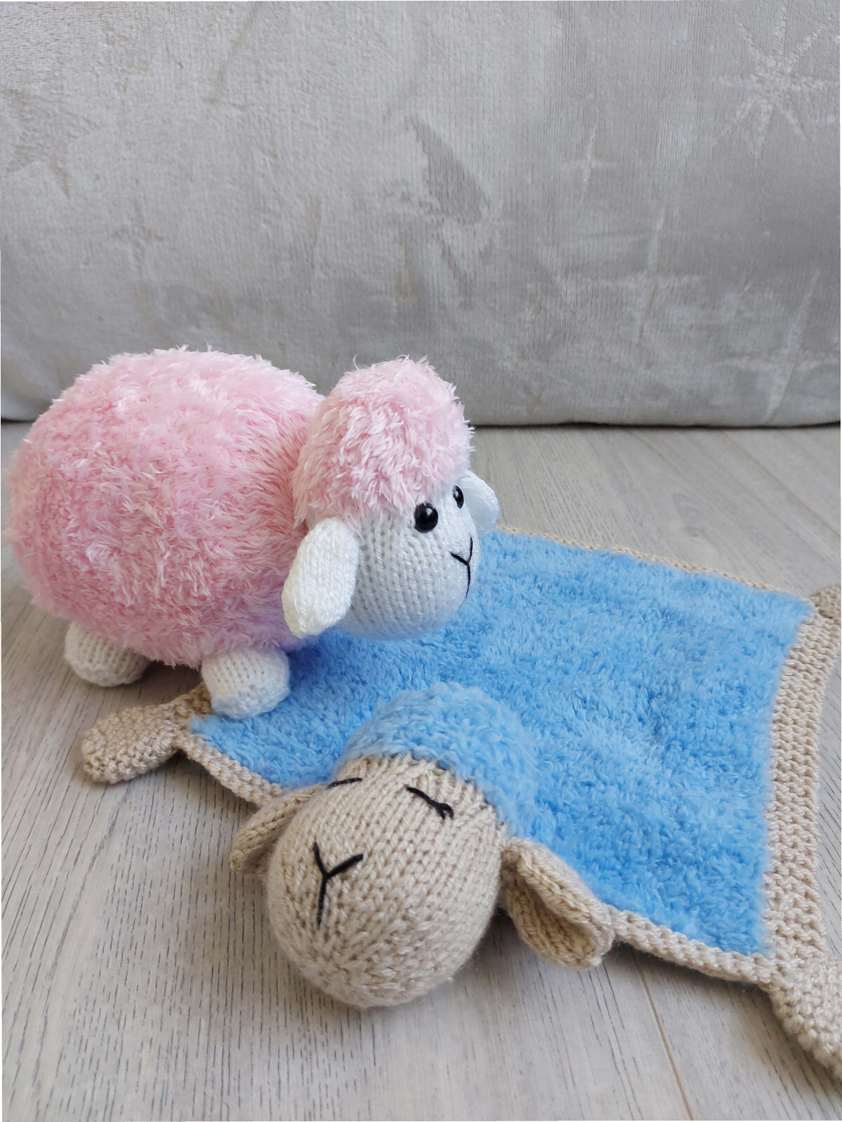Easter Knitting Pattern Spring Lamb Soft Toy Baby Comfort Blanket