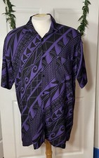 Mens Missing Polynesia Tribal Hawaiian/Aloha Shirt XL
