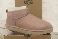 UGG Women Classic Ultra Mini Booties Rose Grey Pink Color Size 9 New With Box