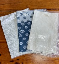 Antique Japanese Kimono Wedding Silk - Lot of 3 Cream, Silver and BLue