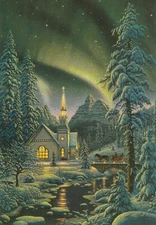 Christmas Card - Glitter - Wishing You a Blessed Christmas & a Happy New Year