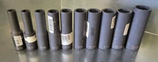 NEW Grey Pneumatic 10pc 1/2" Drive 6 Point Deep Well Impact Sockets 5/16" - 7/8"