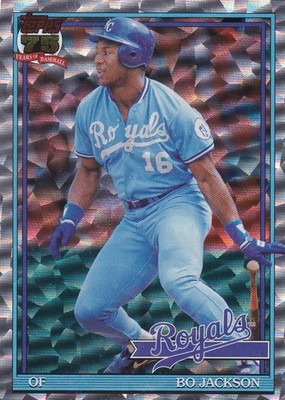 BO JACKSON TOPPS 1991 35TH ANNIVERSARY RETRO CRACKLE FOIL ROYALS #T91-29 2026 S1