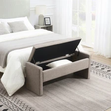 Storage Bed Bench with Storage Space and Arms