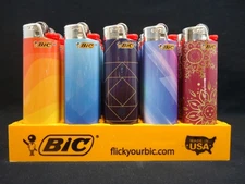 8 Bic Special Edition Lighters Geometric Designs Series Regular Size Disposable