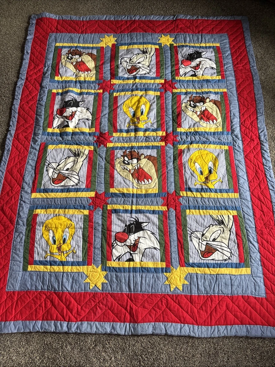 Copriletto Looney Tunes 152x127 Cm - Morbido E Setoso Al Tatto, Con Taz, Silvestro E Personaggi - Plaid In Microfibra Per Divano E Letto, Regalo Per Bambini E Collezionisti