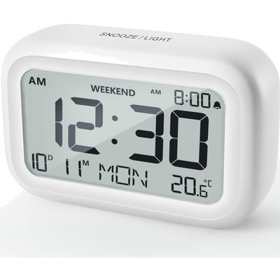 Digitale Wecker Nachttisch - Batteriebetriebener Wecker mit LCD-Display Lauts...