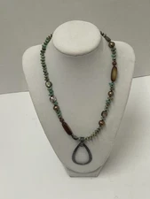 Silpada Sterling Silver Teardrop Turquoise MOP Howlite Pearl Beaded18" Necklace