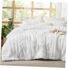Tufted Boho Comforter Set Size - Bright Queen 02 - Bright White - Elegant