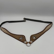 Collare petto cavallo western capelli su pelle argento ferro di cavallo conchiglie