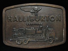 OI03150 VINTAGE 1976 HALLIBURTON SERVICES ENERGY OILFIELD BERGAMOT BUCKLE