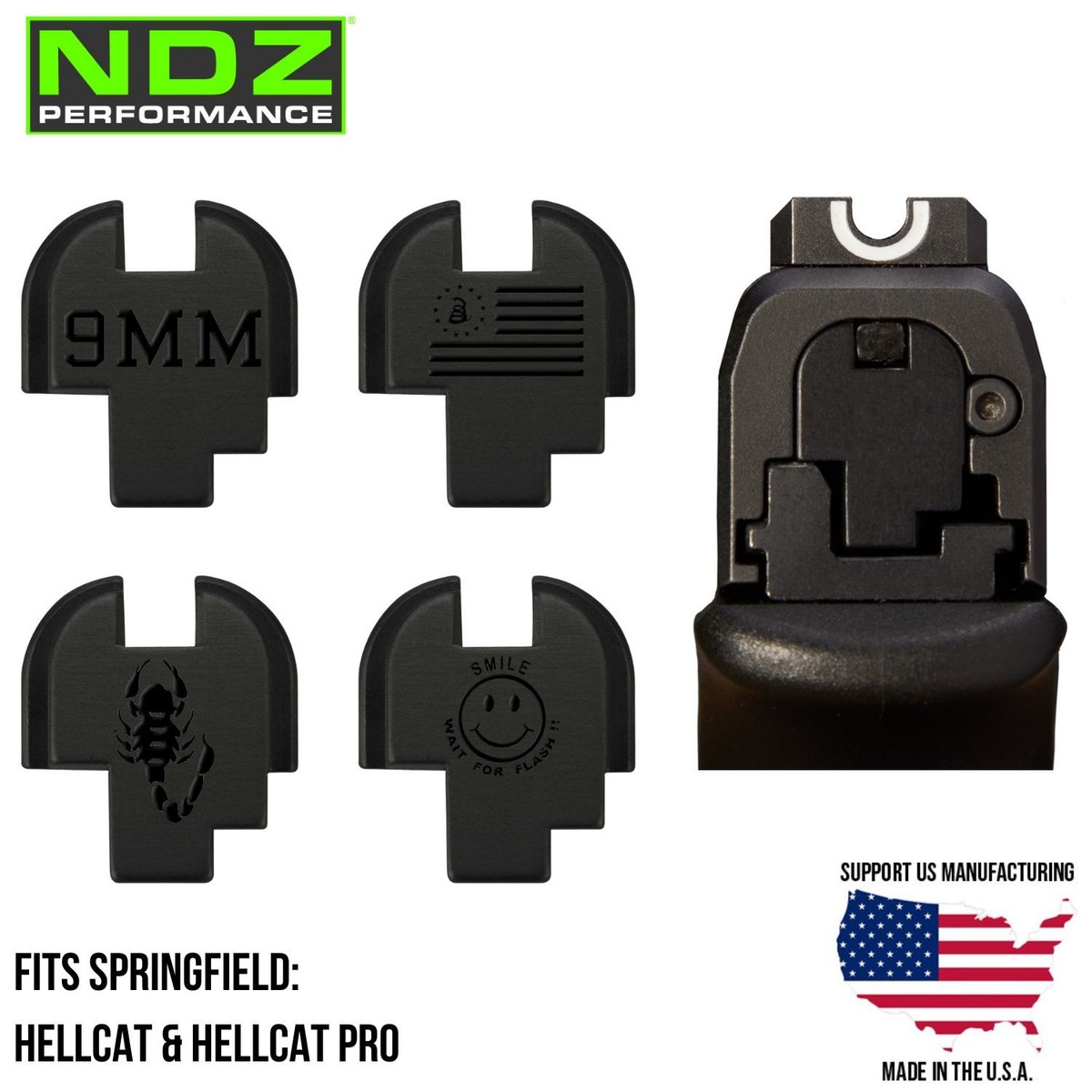 NDZ Springfield Hellcat, Pro, Comp OSP Slide Cover Plate Aluminum