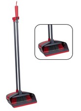 Kehrset Besen Kehrgarnitur Kehrschaufel mit langem Stiel Handfeger Handbesen ROT