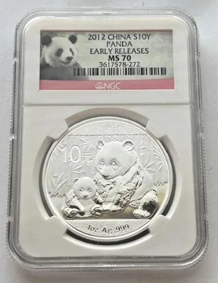 2012 Silver Panda Ms70 In People'S Republic Of China Coins (1949