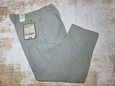 Vintage Dockers Khaki Pants Mens 38x30 Gray Pleated Classic Fit