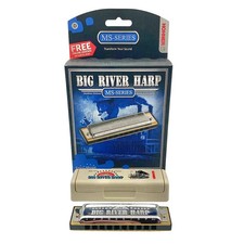 Hohner 590BX-D MS Series Modular Big River Harp Harmonica - Key of D - Silver