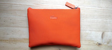 LACOSTE ORANGE Rubberized Mini Bag Cosmetic Toiletry Pouch NEW