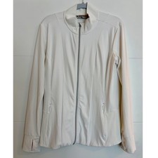 Athleta Womens White Full Zip Track Jacket Th...