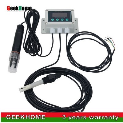 Water Quality Sensor PH EC Meter with Screen Waterproof Box Plastic Electrode