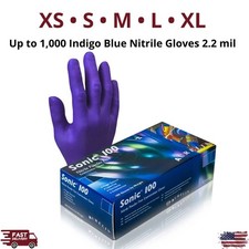 Up to 1000 Blue Nitrile Medical Gloves XS/S/M/L/XL Textured 2.2 Mil Latex-Free
