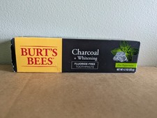 Burt's Bees Charcoal Whitening Fluoride Free Toothpaste Zen Peppermint 4.7 oz
