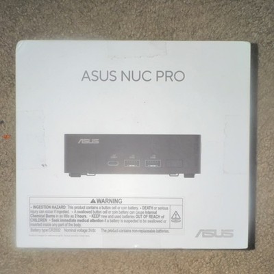 ASUS NUC PRO NUC14RVK Intel i3-100U Wi-Fi 6E Bluetooth Mini Desktop Black
