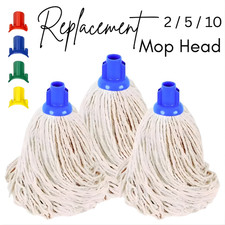 Cotton Floor Mop Heads Replacement Heavy Duty Color Coded Socket Universal Head