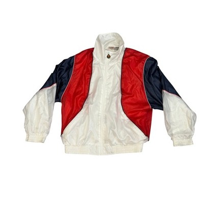 Vintage Ellesse Colorblock Windbreaker Jacket Hong Kong Womens Size 2 XS 80s Red