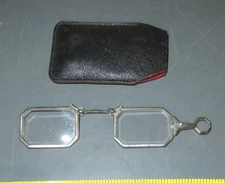 ANTIQUE STERLING SILVER LORGNETTE FOLDING OPERA GLASSES SPECTACLES