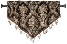 Five Queens Court Reilly Ascot Window Valance Crystal Tassel Fringe Window
