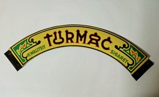 Vintage Turmac Sigaret Curved Enamel Advertising Sign – Dutch Tobacco – Original