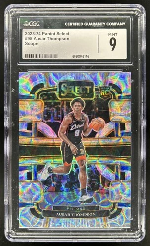 2023-24 Panini Select Ausar Thompson RC Scope Prizm Concourse #95 Pistons CGC 9