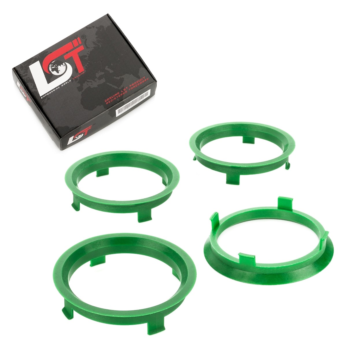 4x Distance Rings Centering Green Alloy Wheels Ø 64,1 MM - Ø 71,6 for Mini