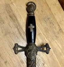 Mc Lilley Co Vintage Masonic Brotherhood Sword & Sheath Freemason Crusader