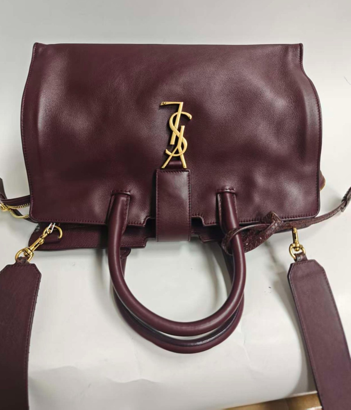 Saint Laurent Python Leather 2Way Top Handle Bag … - image 5