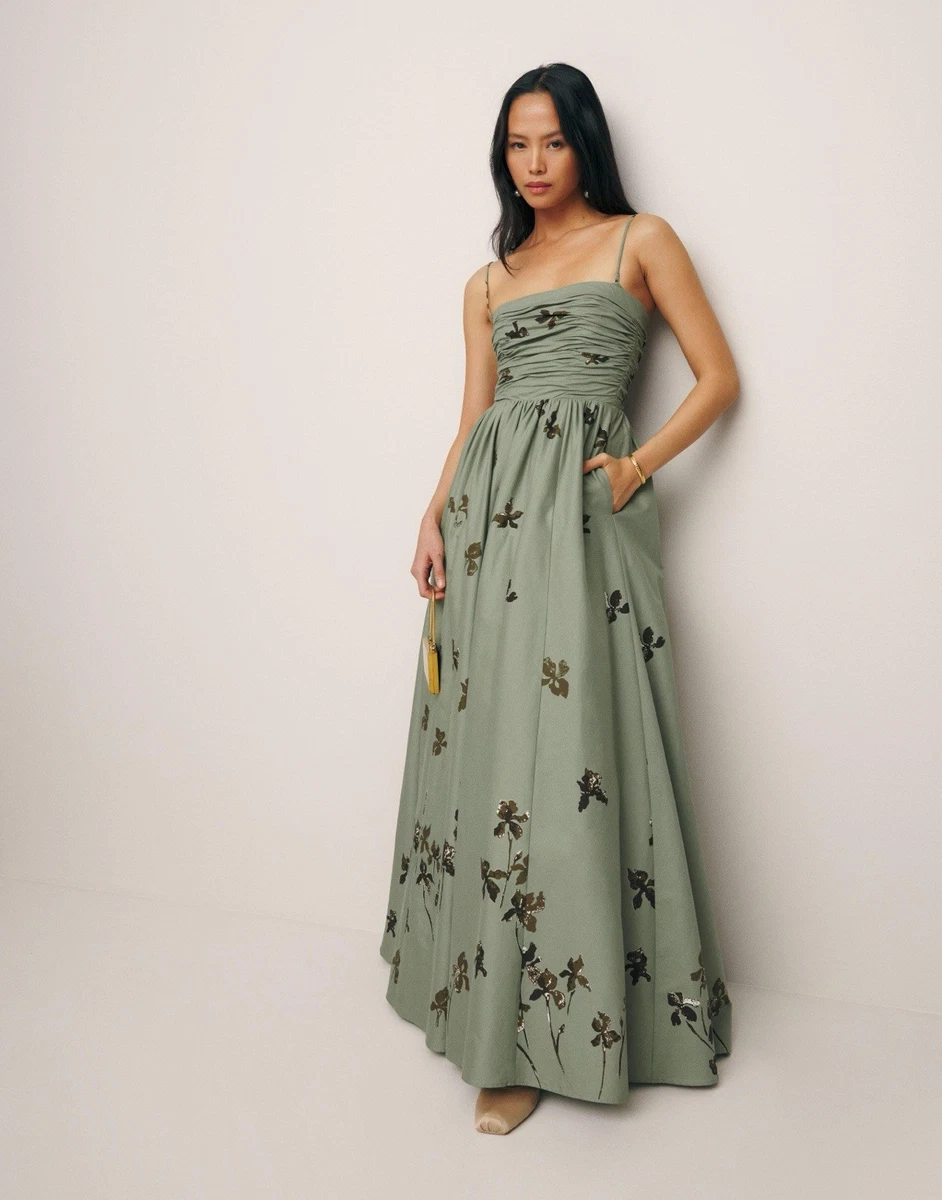 green reformation dress Size 0  Swap Boutique at least with this dress. Reformation Petites Yesenia Silk Dress