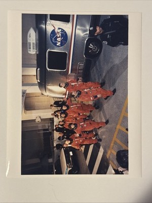 NASA STS 102 Crew Walkout of O&C Getting on Astrovan Press Photo B