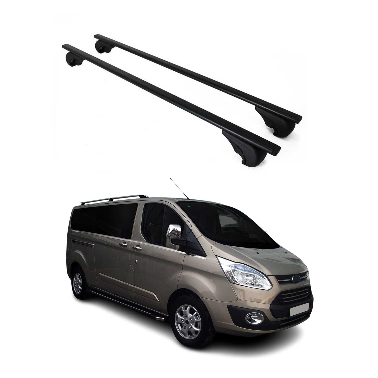 Barres de toit en fer noir haut de gamme pour utilitaire Ford Transit Custom L1 L2