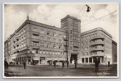 RPPC Ostrava Tschechoslowakei Modernistische Architektur Jak Nesselroth 1931 Postkarte