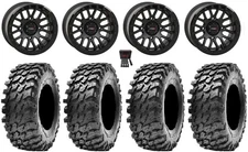 System 3 SB-9 Bdlk 15"Wheels Matte Bk 32"Rampage Tires Polaris Sportsman / RZR